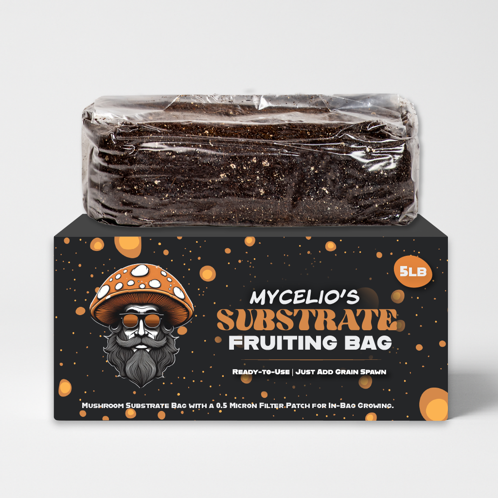 Mycelio 5lb Substrate Fruiting Bag | Wholesale Mycology Supply 5lb Mycelio substrate fruiting bag for wholesale mushroom mycology supply